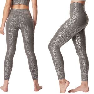 Sweaty Betty silver foil leggings, 7/8 length, Size Small.